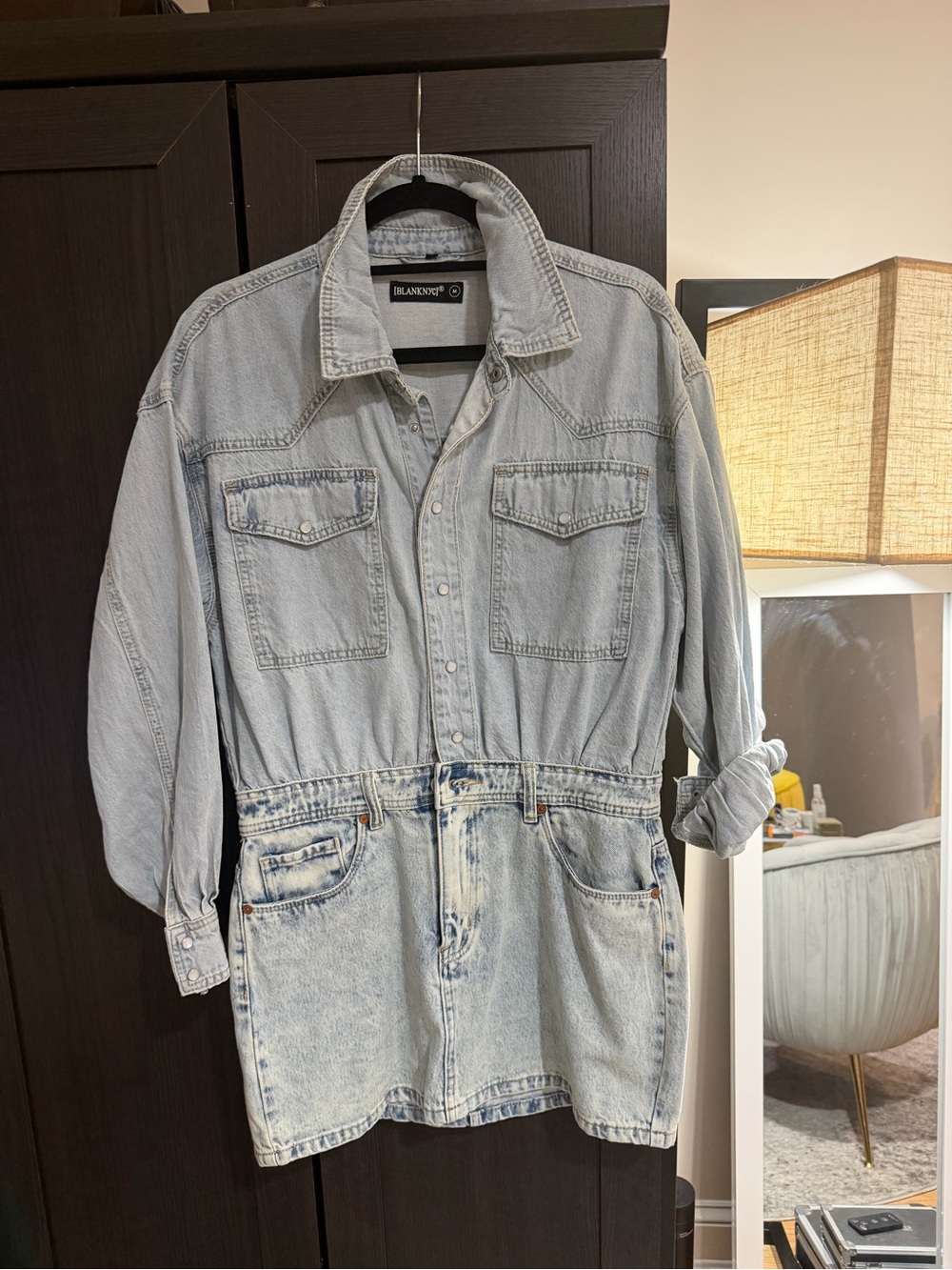 Blank NYC Light Blue Denim Shirt Jacket